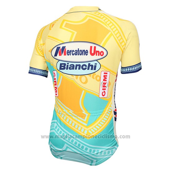 2016 Abbigliamento Ciclismo Mercatone Uno Giallo Manica Corta e Salopette