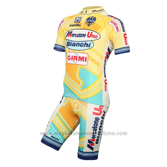 2016 Abbigliamento Ciclismo Mercatone Uno Giallo Manica Corta e Salopette