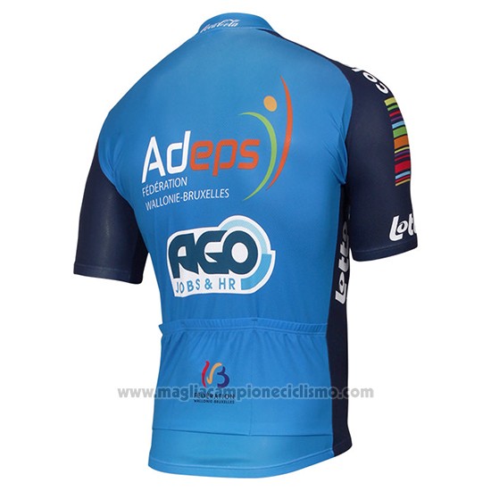 2017 Abbigliamento Ciclismo Ago Aqua Service Blu Manica Corta e Salopette