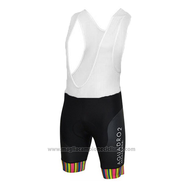 2017 Abbigliamento Ciclismo Aquadro Attackers Bianco Manica Corta e Salopette