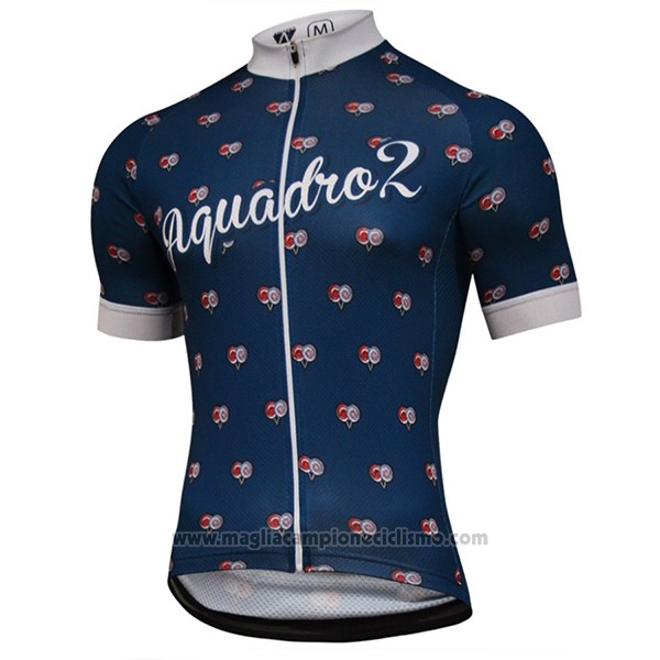 2017 Abbigliamento Ciclismo Aquadro Lollipop Blu Manica Corta e Salopette