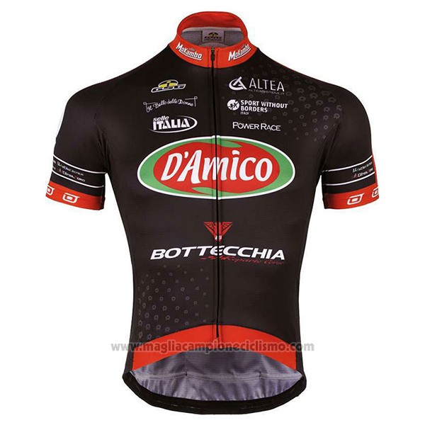 2017 Abbigliamento Ciclismo D'amico Bottecchia Nero Manica Corta e Salopette