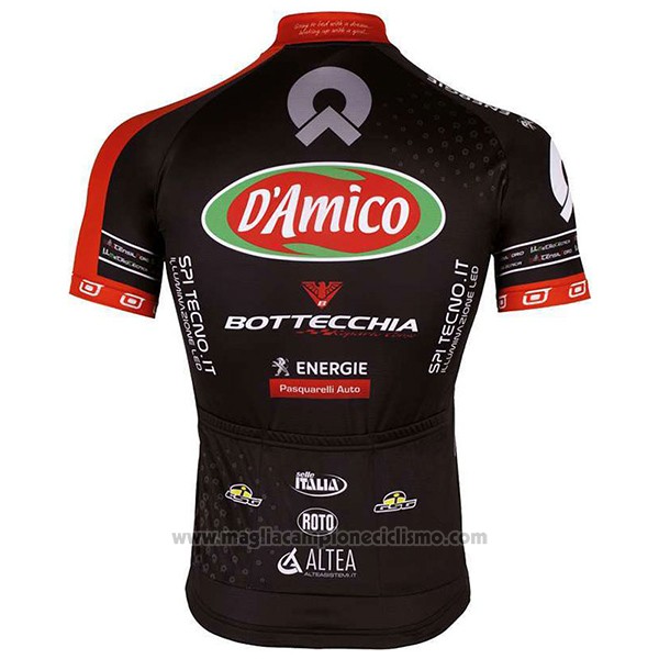 2017 Abbigliamento Ciclismo D'amico Bottecchia Nero Manica Corta e Salopette