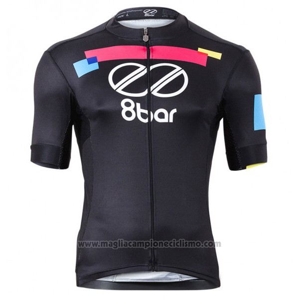 2017 Abbigliamento Ciclismo Equipo 8bar Nero Manica Corta e Salopette