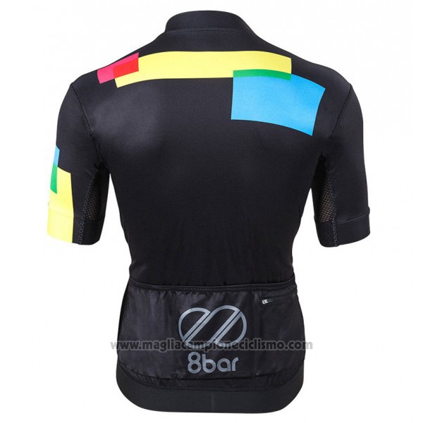 2017 Abbigliamento Ciclismo Equipo 8bar Nero Manica Corta e Salopette