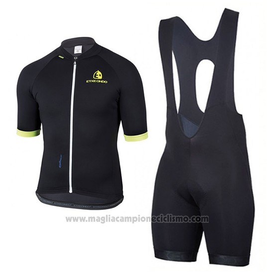 2017 Abbigliamento Ciclismo Etxeondo Entzun Nero e Giallo Manica Corta e Salopette