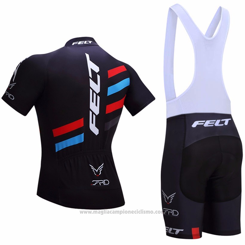 2017 Abbigliamento Ciclismo Felt Nero Manica Corta e Salopette