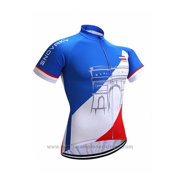 2017 Abbigliamento Ciclismo France Snovaky Blu e Bianco Manica Corta e Salopette
