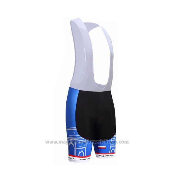 2017 Abbigliamento Ciclismo France Snovaky Blu e Bianco Manica Corta e Salopette