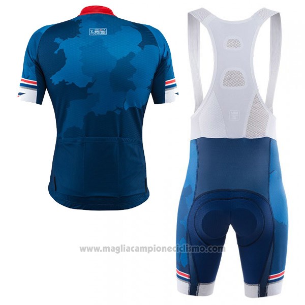 2017 Abbigliamento Ciclismo Kalas HSBC GB Blu Manica Corta e Salopette