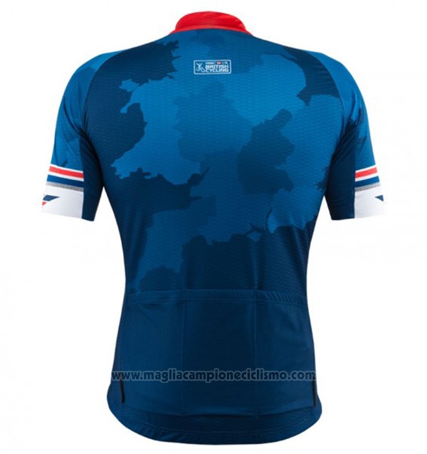 2017 Abbigliamento Ciclismo Kalas HSBC GB Blu Manica Corta e Salopette