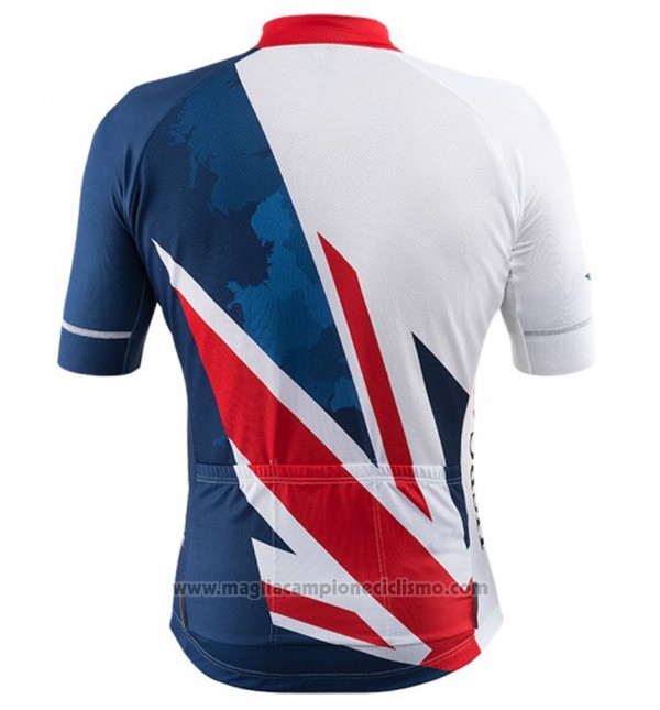 2017 Abbigliamento Ciclismo Kalas HSBC GB Blu e Bianco Manica Corta e Salopette