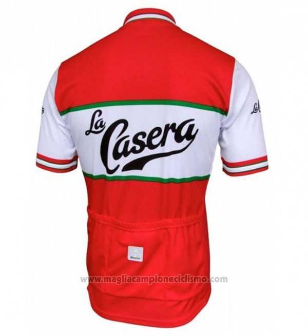 2017 Abbigliamento Ciclismo La Casera Vintage Rosso Manica Corta e Salopette