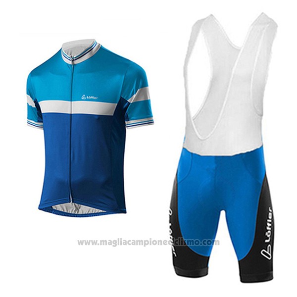 2017 Abbigliamento Ciclismo Loffler Blu e Azzurro Manica Corta e Salopette
