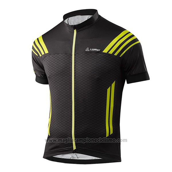 2017 Abbigliamento Ciclismo Loffler Nero Manica Corta e Salopette