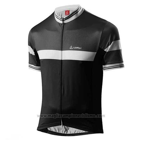 2017 Abbigliamento Ciclismo Loffler Nero e Grigio Manica Corta e Salopette