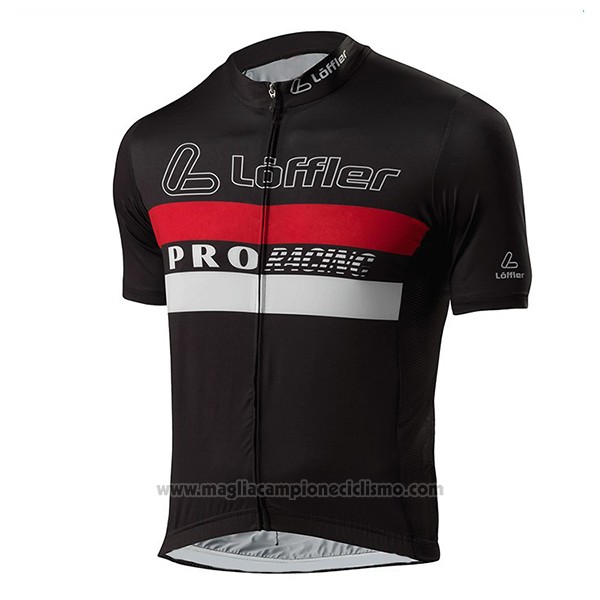 2017 Abbigliamento Ciclismo Loffler Pro Racing Nero Manica Corta e Salopette