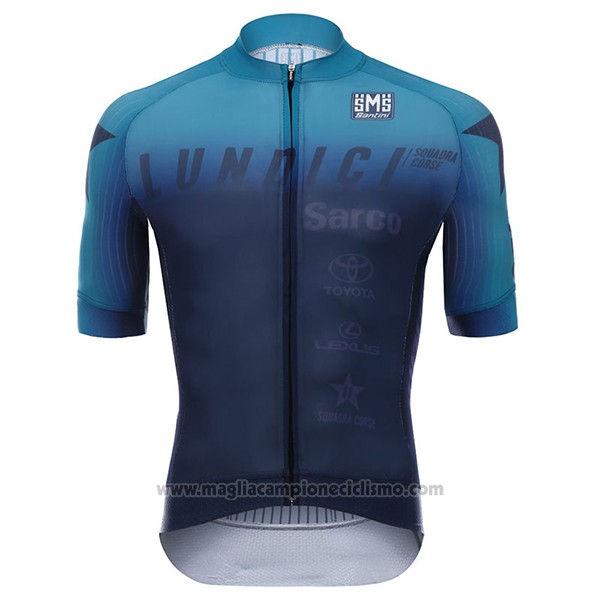 2017 Abbigliamento Ciclismo Lundici Nero e Blu Manica Corta e Salopette