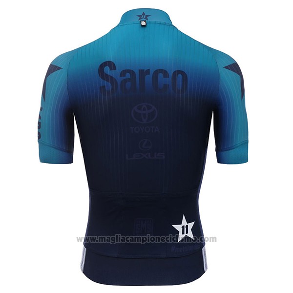 2017 Abbigliamento Ciclismo Lundici Nero e Blu Manica Corta e Salopette