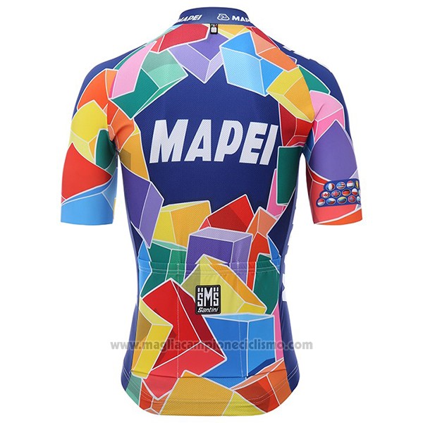 2017 Abbigliamento Ciclismo Mapei Blu Manica Corta e Salopette