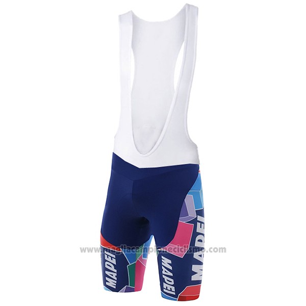 2017 Abbigliamento Ciclismo Mapei Blu Manica Corta e Salopette
