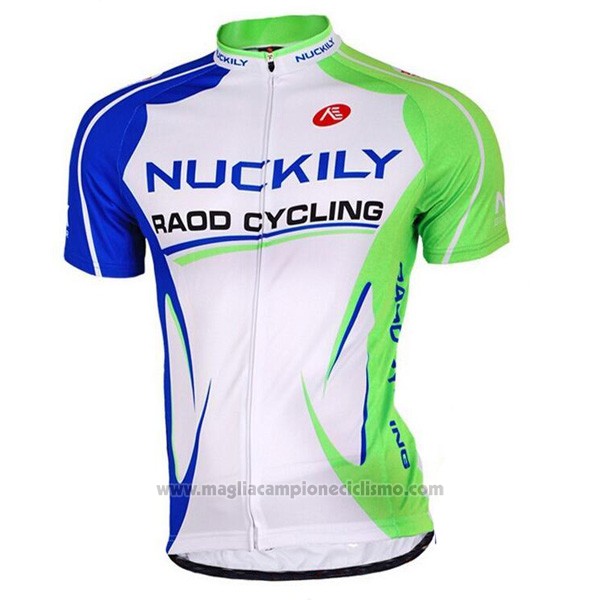 2017 Abbigliamento Ciclismo Nuckily Bianco e Verde Manica Corta e Salopette