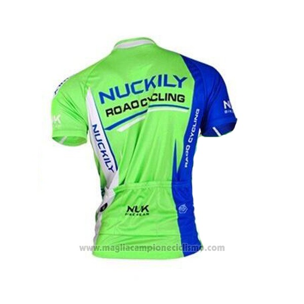 2017 Abbigliamento Ciclismo Nuckily Bianco e Verde Manica Corta e Salopette