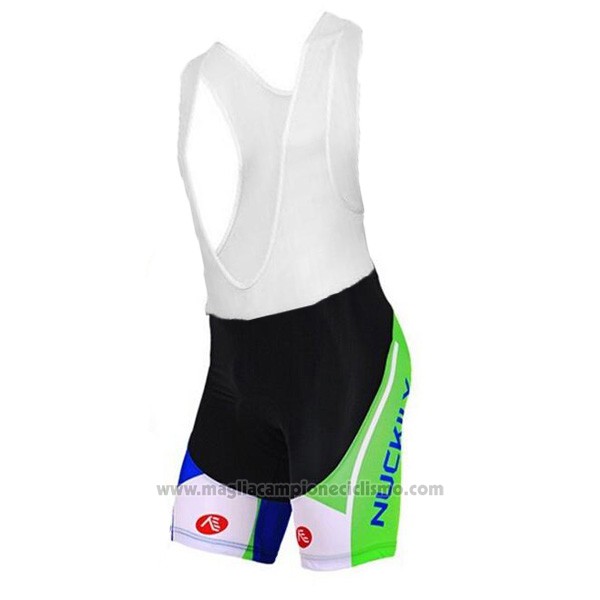 2017 Abbigliamento Ciclismo Nuckily Bianco e Verde Manica Corta e Salopette