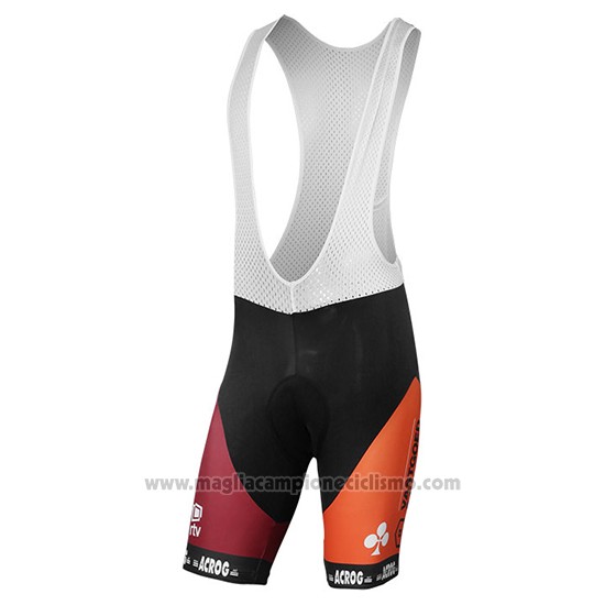 2017 Abbigliamento Ciclismo Pauwels Sauzen Vastgoedservice Nero e Arancione Manica Corta e Salopette
