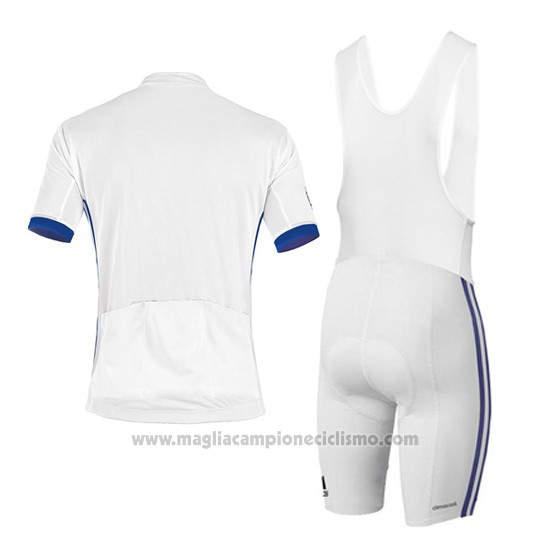 2017 Abbigliamento Ciclismo Real Madrid Bianco Manica Corta e Salopette