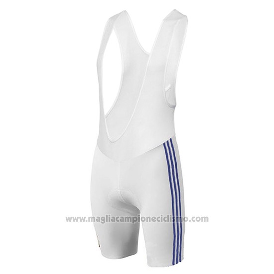 2017 Abbigliamento Ciclismo Real Madrid Bianco Manica Corta e Salopette