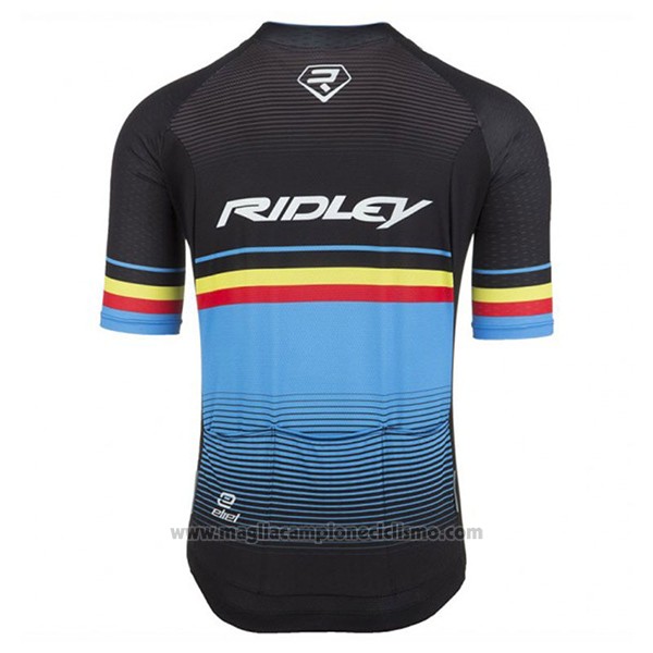 2017 Abbigliamento Ciclismo Ridley Rincon Azzurro e Nero Manica Corta e Salopette