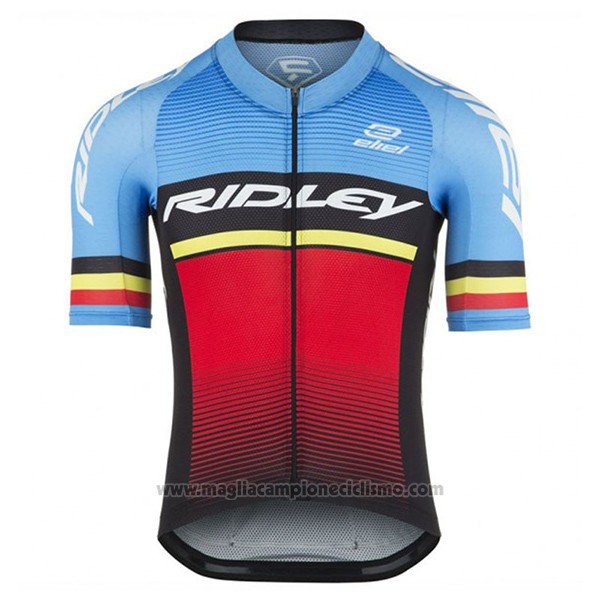 2017 Abbigliamento Ciclismo Ridley Rincon Blu e Nero Manica Corta e Salopette