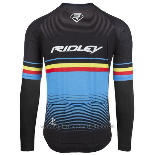 2017 Abbigliamento Ciclismo Ridley Rincon Manica Lunga e Salopette Nero e Blu Manica Corta e Salopette