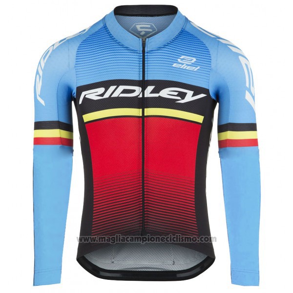 2017 Abbigliamento Ciclismo Ridley Rincon Manica Lunga e Salopette Rosso e Blu Manica Corta e Salopette