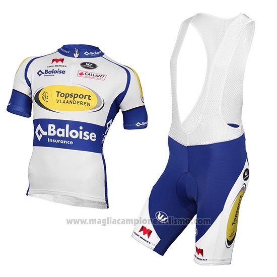 2017 Abbigliamento Ciclismo Sport Vlaanderen Baloise Bianco e Giallo Manica Corta e Salopette