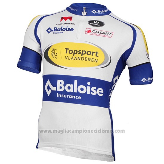 2017 Abbigliamento Ciclismo Sport Vlaanderen Baloise Bianco e Giallo Manica Corta e Salopette