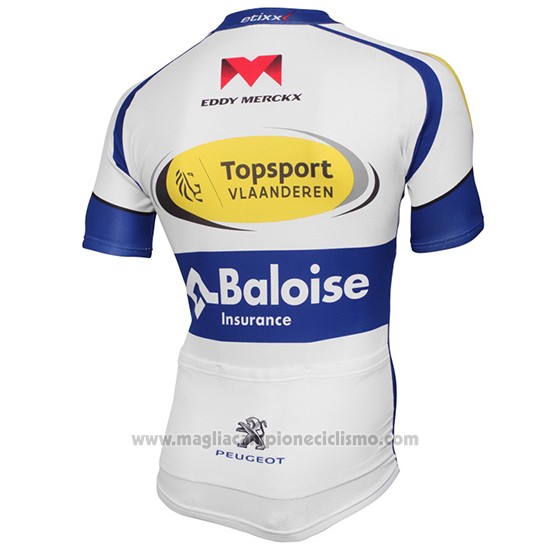 2017 Abbigliamento Ciclismo Sport Vlaanderen Baloise Bianco e Giallo Manica Corta e Salopette