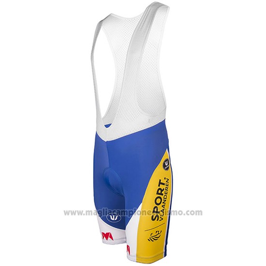 2017 Abbigliamento Ciclismo Sport Vlaanderen Baloise Bianco e Giallo Manica Corta e Salopette