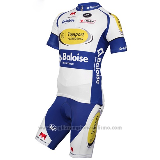 2017 Abbigliamento Ciclismo Sport Vlaanderen Baloise Bianco e Giallo Manica Corta e Salopette