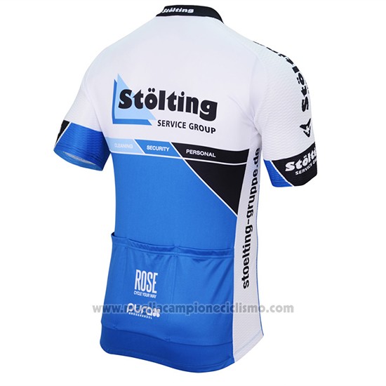 2017 Abbigliamento Ciclismo Stolting Bianco e Blu Manica Corta e Salopette