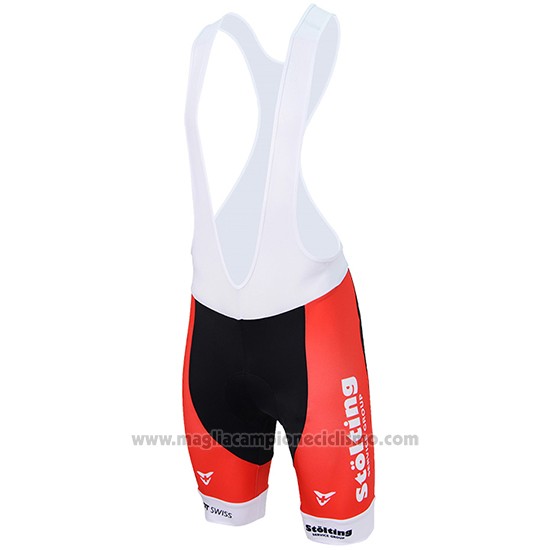 2017 Abbigliamento Ciclismo Stolting Bianco e Rosso Manica Corta e Salopette