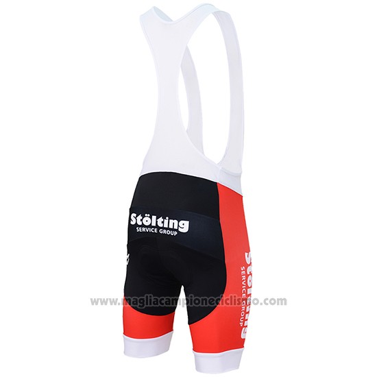 2017 Abbigliamento Ciclismo Stolting Bianco e Rosso Manica Corta e Salopette
