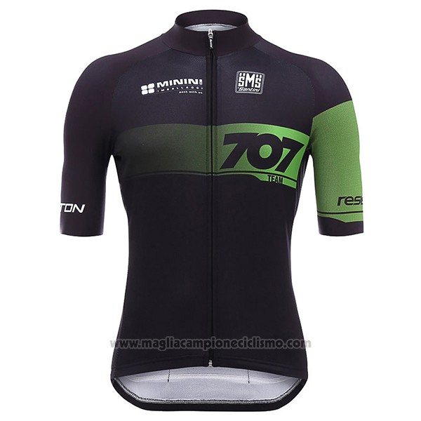2017 Abbigliamento Ciclismo Team 707 Nero Manica Corta e Salopette