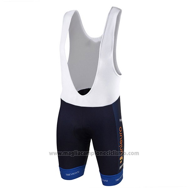 2017 Abbigliamento Ciclismo Unieuro Trevigiani Blu Manica Corta e Salopette