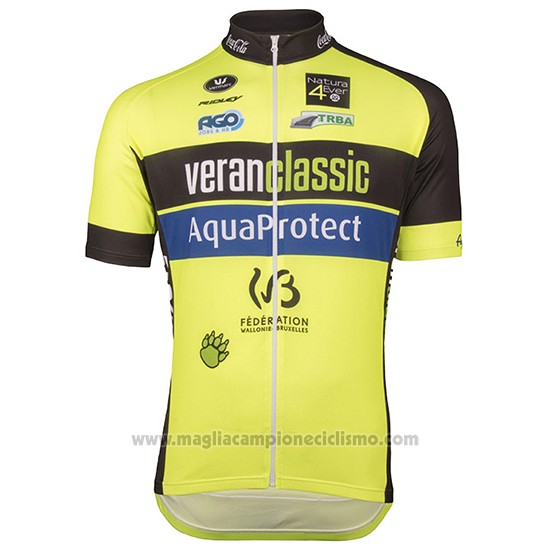2017 Abbigliamento Ciclismo Wb Verlanclassics Aquality Project Verde e Nero Manica Corta e Salopette