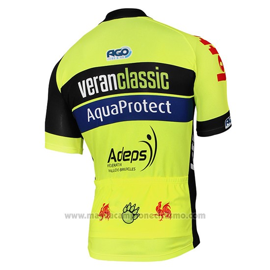 2017 Abbigliamento Ciclismo Wb Verlanclassics Aquality Project Verde e Nero Manica Corta e Salopette