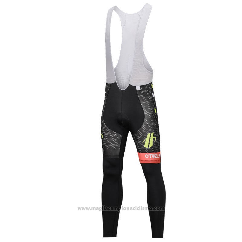 2018 Abbigliamento Ciclismo Holowesko Citadel Verde e Nero Manica Lunga e Salopette