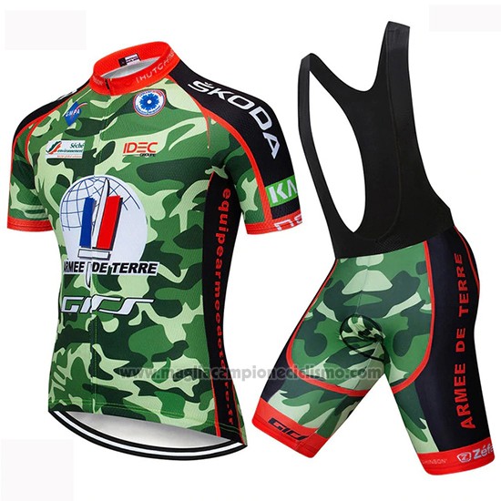 2019 Abbigliamento Ciclismo Armee De Terre Camuffamento Manica Corta e Salopette