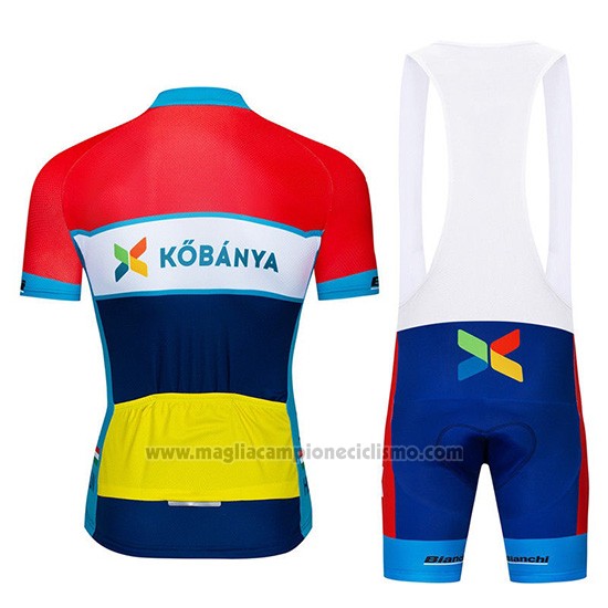 2019 Abbigliamento Ciclismo Kobanya Rosso Bianco Blu Manica Corta e Salopette